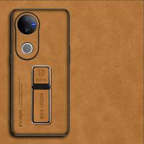 Sheepskin Phone Leather Case for POCO F7 Ultra F7Pro Luxury Matte Silicone Bumper Kickstand Back Cover for POCO F7Ultra Holder Book Stand Cover Shell for POCO F7 ultra geltona