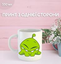 Kubo „Am-Nyam“ su paveikslėliu keraminis puodelis „Om-nom Cut the rope“ 330 ml 9.5 balta