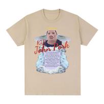 R.I.P John Pork Funny Humor Pig Meme T Shirt Women Unisex Fashion Vintage T-shirts Cotton Comfort Oversized Short Sleeve T Shirts 4XL smėlis
