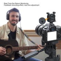 Stereo Microphone Light 10 Levels Brightness Dual Mic Fill Lamp for Mobile Video Conference Built