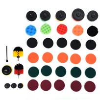 37PCS Drill Brush Attachments Set Scrub Pads and Sponge Power Scrubber Brush Polishing Pad for Home black