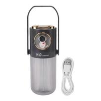 Humidifiers Negative Ion Double Spray Gray Low Noise 380ml Portable Multiple Way Power Supply for
