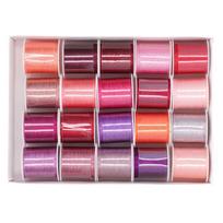 20pcs Embroidery Thread 3 Shares Rose Color Series 110yd Each DIY Production Sewing Thread