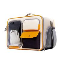 Pet Backpack Carrier Large Capacity Anti Scratch Oxford Cloth Portable for Cats Dogs Puppies Beige smėlis