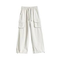 Summer thin high-waisted sweatpants wide-leg two-wear drawstring loose and thin casual pants S balta
