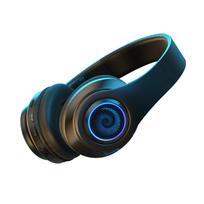 Active Noise Cancelling Wireless Bluetooth Headphone with RGB Light and Mic To Wear Surround Stereo Sound Super Long Battery Life Foldable Lightweight 18.7*17*3.9cm juoda/mėlyna