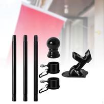 Flag Pole Kit Rotating Rings Display Holder with Mount Bracket Topper for Garage Commerical juoda