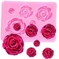 Rožių žiedų silikoninių formų tortų dekoravimo įrankis Candy Clay šokoladinis fondantas pink
