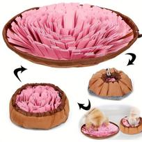 Washable Felt Pet Sniffing Pad Foldable Dog Slow Feeding Mat Toy Dog Training Snuff mat pink