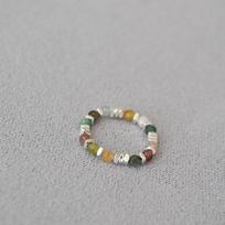 Retro Amazonite Tourmaline Bead Elastic Ring