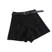Women's High-Waist Corduroy Pleated Wide-Leg A-Line Shorts for Autumn/Winter 2023 3XL juoda