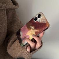 Meninis kontrastingos spalvos žydintis telefono dėklas, skirtas Apple iPhone16promax - Akrilinis silikoninis smūgiams atsparus telefono dėklas Apple 16
