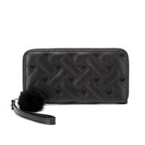 Spring/Summer Purse with Hairball Medium Long Clutch Bag Fashion Love Double Change Mobile Phone Bag