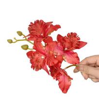 Women Hair Clip Vibrant Color 3D Flower Decor Bang Hair Pin Colorful Hairpin Hair Accessory Wedding Date Hair Decoration raudona