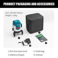 HIKDA/Hilda High-Precision Green Light Outdoor Level, Anti-Fall, Anti-Glare, 5-Line, Cross-Border Bestseller