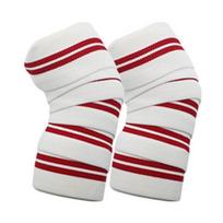 1pc Sports Knee Wraps Straps for Gym Workout Weightlifting Fitness Squats Training Elastic Knee Strap Sleeves Protector balta