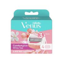 Venus Comfortglide Baltosios arbatos skustuvo galvutės, 4 vnt. (Suderinamas su skustuvu/Muilo gabalėlis pritvirtintas) blue