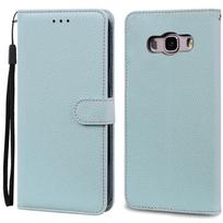J7 2016 Leather Flip Case For Samsung Galaxy J7 2016 Case J710 J710F For Samsung Galaxy J7 2016 Case Fundas Wallet Cover Shell J7 2016 J710 J710F šviesiai mėlyna spalva