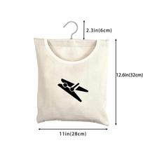 Rotatable Cotton Canvas Laundry Basket - Detachable & Washable Hanging Storage Bag 32x28 cm