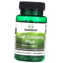 Kompleksas energijai, Dual Ginseng Plus, Swanson 60 kaps. (71280195) 60caps