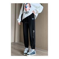 Gray Sweatpants for Women's Pants for Spring and Autumn Ties, Small Casual Radish Harem Pants Thin Style M