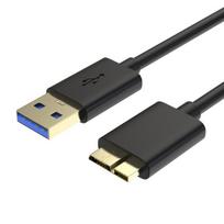 USB 3.0 Male A to Micro B Cable for Nikon D800/D800E/D810/D810A/D5/D500 /Canon EOS 5DS/5DSR/5D4 Camera - 1m Phonillico® juoda