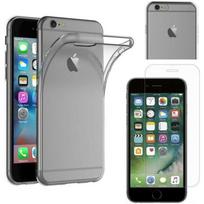 [Compatible Apple iPhone 6 - 6S] Transparent Silicone Case + Tempered Glass Screen Protector [Phonillico®] skaidri