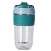 Tritan Plastic Kawaii Coffee Cup With Lids Straw Cute Water Bottles Girls Travel Portable Leakproof Tumblers 400ML 450ML 400ML žalia