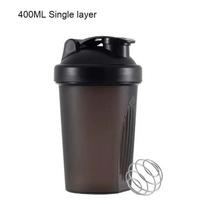 3 Layer Shaker Bottle Protein Mixing Shake Cup Sports Fitness Water Cup 550ml Scaled Plastic Water Bottles with Medicine Box 500-600ml black