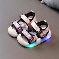 Children Sandals 2024 Summer New Light Baby Shoe Anti Slip Boy Girl Beach Shoes Soft Sole Breathable Baby Walking Shoe Kid Shoes 18insole13cm pilka