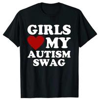 Merginos Myli Mano Autizmo Stilių Juokingi Autistiško Berniuko Dovanų Marškinėliai Grafiniai Trumpomis Rankovėmis T-shirt Dovanų Idėjos Marškinėliai Unisex Gatvės Stiliaus Per dydį 4XL