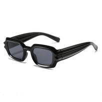 Box Sunglasses Cyberpunk Personality Sunglasses Corrugated Legs Hip Hop Sunglasses Regular black