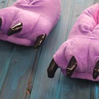 Žieminės Šiltos Minkštos Kambarinės Šlepetės Moterims Vyrams Vaikams Batai Letena Juokingas Gyvūnas Kalėdos Monstras Dinozauro Letena Pliušinis Namų baby3-9years old pink