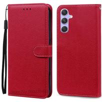 A54 5G dėklas Samsung Galaxy A54 dėklui Silikoninis dangtelis Samsung Galaxy A54 A 54 SM-A546B telefonams Odinis piniginės dangtelis for Samsung A54 5G tamsiai raudona spalva