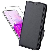 Verre trempé + Pour Samsung Galaxy S20 4G-5G 6.2  Noir Litchi Stripe Housse Etui PU Cuir Housse Téléphone Portefeuille HJLZW
