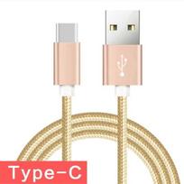[1 M] USB Type C Câble + 2 (Pack) Verre Trempe Pour Samsung Galaxy A5 2017 A520F Nylon Tressé Chargeur & Synchro Rapide - Or