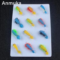12/40/72/100/120 Bioniniai vabzdžių museliniai kabliukai masalų rinkinys, imitacija sviesto muselėms Nimfa Scud Fly Bug 81012 Shrimp Skin-12 Pack
