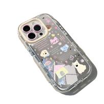 Cute Little Animal Suitable for Iphone16promax Mobile Phone Case Cartoon Apple 15 Anti-fall 14/13 Silicone 12 Apple 16PROMAX gray