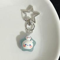 Kawaii Cartoon Animals Pentagram Luminous Keychain Creative Girl Heart Glow In The Dark Keyring Bag Pendant Car Key Accessories
