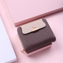 Women Wallet Zipper Large Capacity Clutch Bag Brand Designed Leather Mini Small Coin Purse Female Card Holder MIT šokoladas