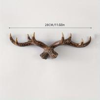 1pc S/M/L Vintage Deer Horn Wall Mounted Decorative Resin Hooks,Coat&Key&umbrella Hooks Holder for Door entrance, Living Room,Bathroom,Easy Installs. S