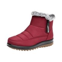 2024 m. žiemos batai moterims Sniego batai Storas padas Plokščias Vandeniui atsparūs Neslystantys Moteriški Ankle Boots Šilti Pliušiniai Juodi Raudoni Didelio Dydžio 41 D165 35 raudona