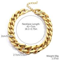 Wind Exaggerated Women'S Necklace Hip-Hop Personality Acrylic High-End Necklace Exaggerated Collarbone Chain beige
