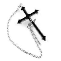 Trendy Hong Kong Disco Style Cross Chain Drop Earrings