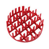 Silicone Air Fryer Liner with Divider Round Hot Dog Cooking Rack Reusable Insert Heat-resistant Silicone Grill Accessory raudona