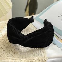 PROLY New Fashion Women Headband Autumn Winter Warm Corduroy Cloth Hairband Wide Side Cross Knot Hair Accessories