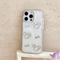 Applicable To Apple 16Pro Rhinestone Mickey Mobile Case Laser IPhone 15 Three-dimensional Cartoon 14 Anti-fall Protection Case iPhone16