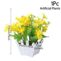 1/4pcs Artificial Plants Potted Green Bonsai Small Tree Grass Plant Pot Ornament Fake Flower for Home Garden Decor Wedding Party