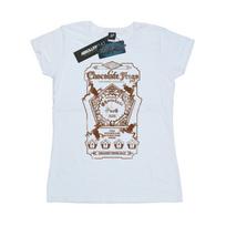 Harry Potter Womens/Ladies Chocolate Frogs Mono Label Cotton Boyfriend T-Shirt S balta