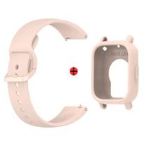 For Redmi Watch 5 Lite Silicone Watchband + Case Sport Strap Same Color Buckle Wristband Replacement For Redmi Watch 5 Lite For Redmi 5 Lite white